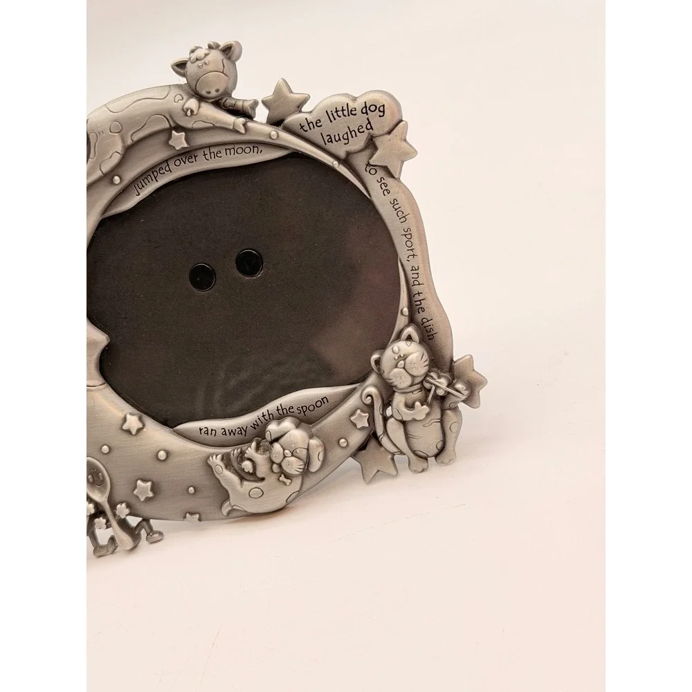 Malden Hey Diddle Diddle Pewter Tone Nursery Rhyme Baby Photo Frame Cow Moon